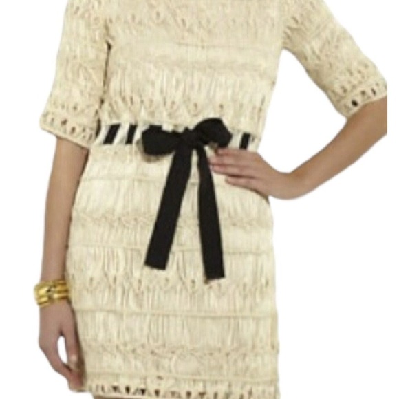 Diane Von Furstenberg Solar Macrame Belted Mini Dress Womens Size M NWT $595 - Picture 2 of 15